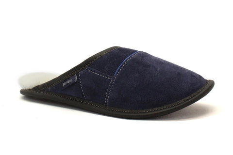 PANTOUFLES GARNEAU MULE 0350-06 - SUÈDE BLEU - F2000.860