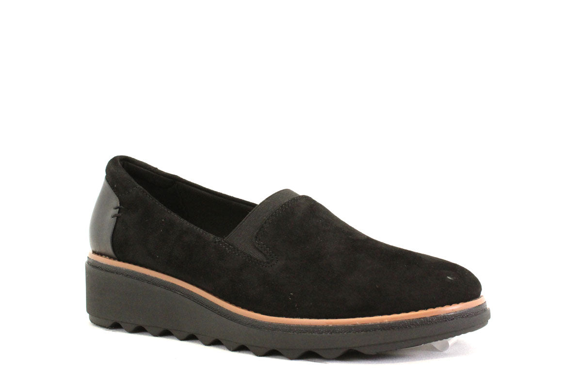C & J CLARK SHARON DOLLY - NOIR SUEDE - F30.20504
