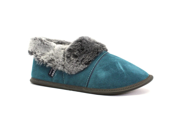 PANTOUFLES GARNEAU PARESSEUSE 0550 - SUEDE AQUA - F2000.953