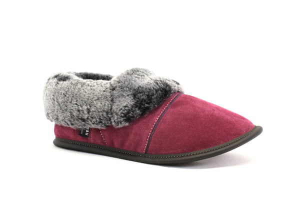 PANTOUFLES GARNEAU PARESSEUSE - SUEDE PRUNE - F2000.954