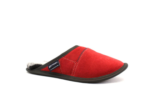 PANTOUFLES GARNEAU MULE FEMME - SUEDE ROUGE - F2000.955