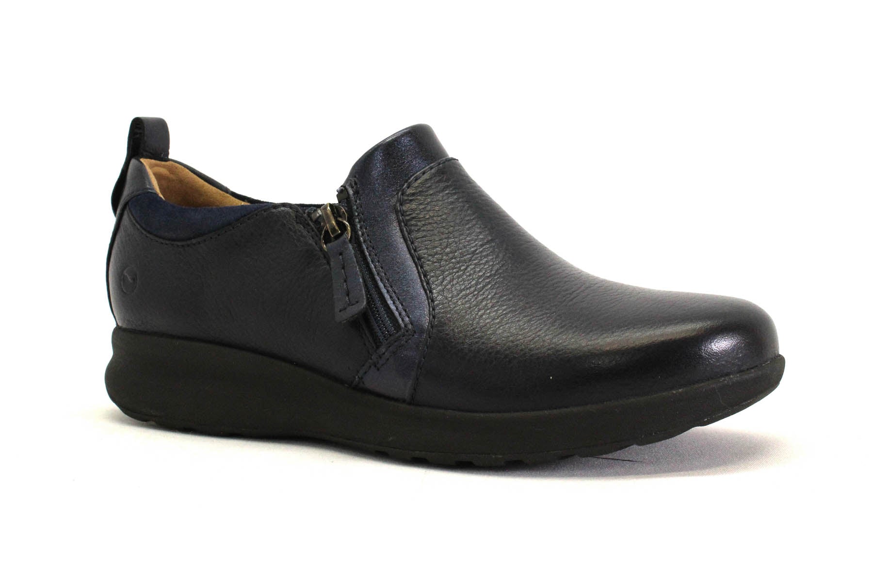 C & J CLARK UN ADORN ZIP - NAVY - F37.18503